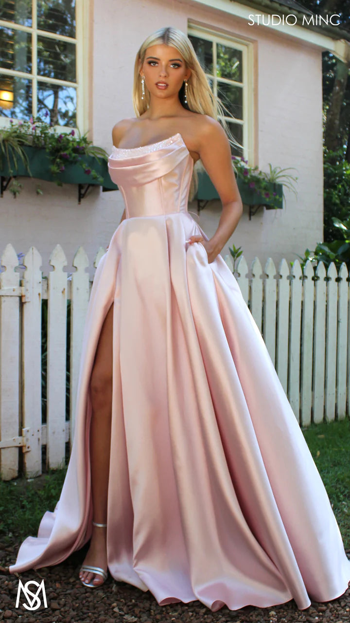 strapless open back dress Studio Minc Honey Dress Pink – ELLIOTT CHAMBERS
