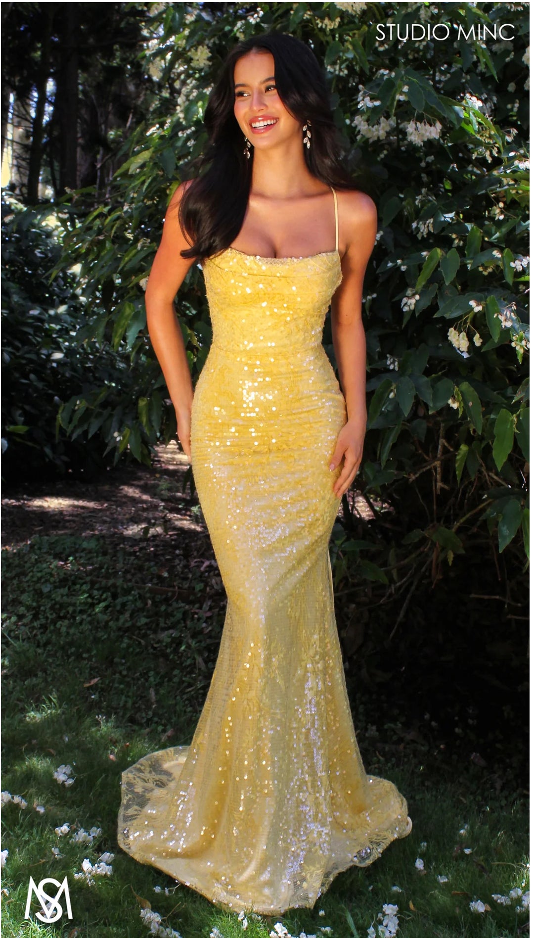 slim fit dress slacks Aster Iridescent Beaded Embellished Gold Prom & Debs Gown L (12) main image 1