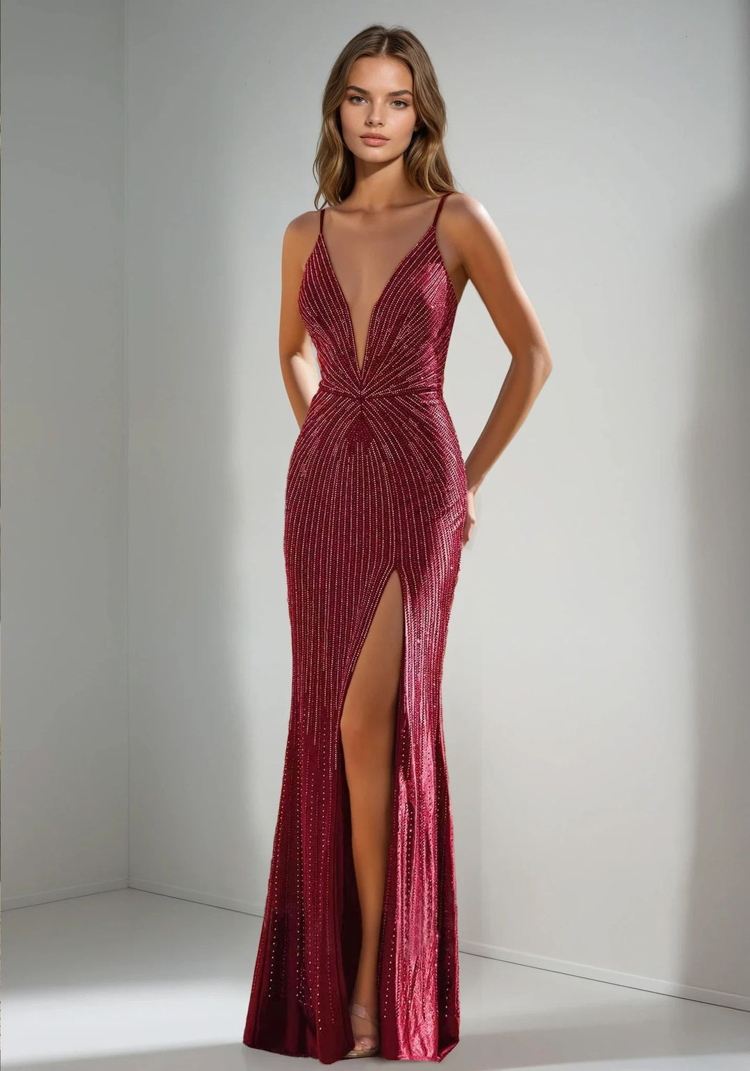 zero husn parcham red dress Paula Dress in Sheer Crepe Jersey  L'ENSEMBLE